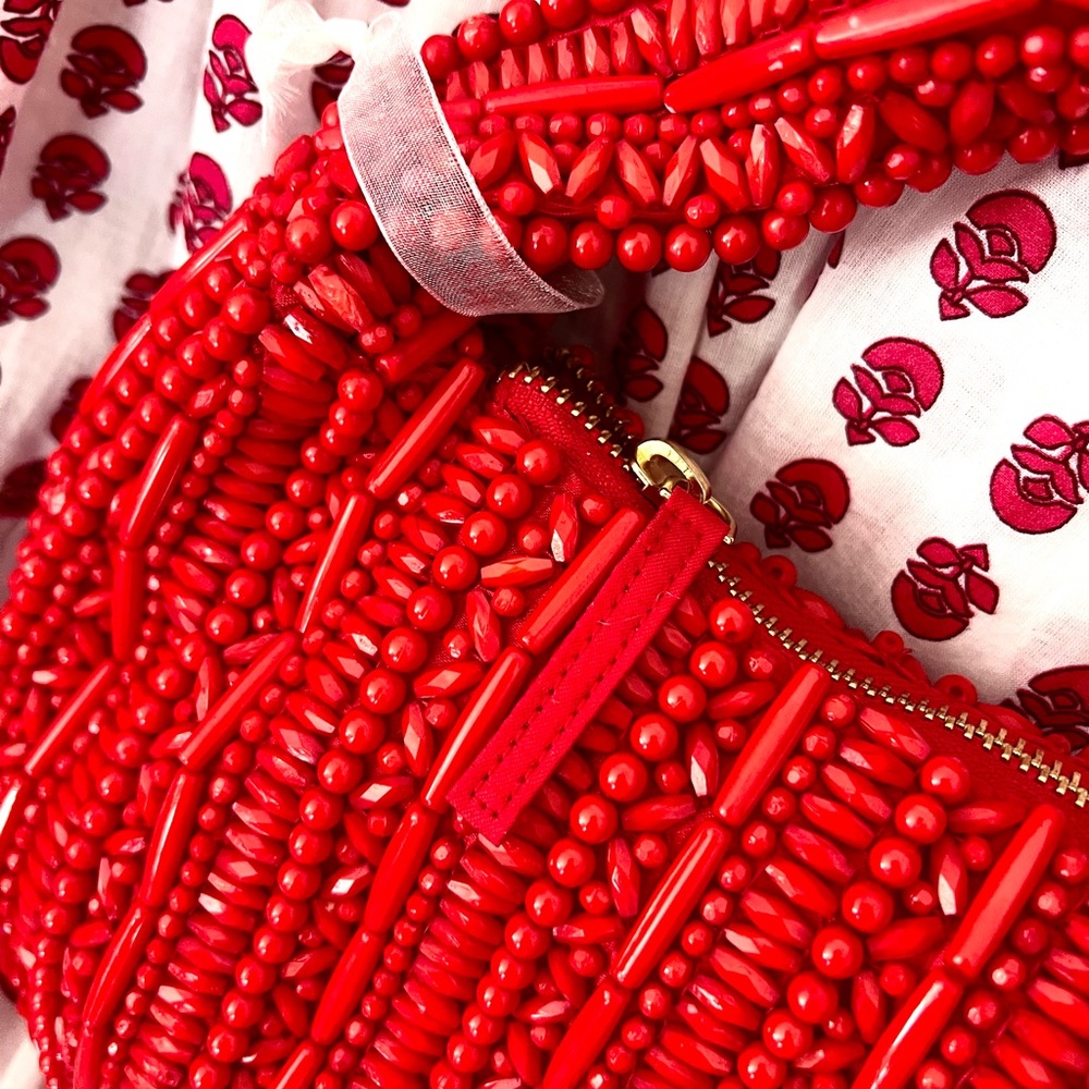 🍓🍒♥️Viral Red Beaded Stunning Women's Bag - Picture 5 of 6